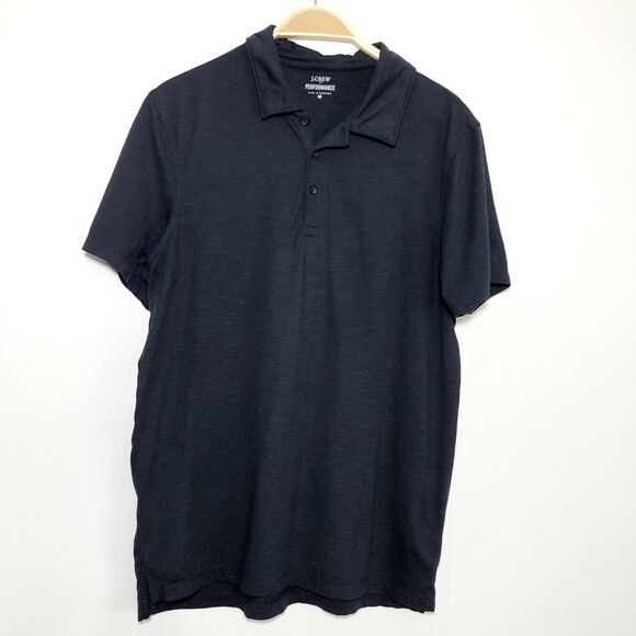 J. Crew Polo Shirt Mens Medium Blue Performance Golf Stretch Soft Preppy - Picture 1 of 9